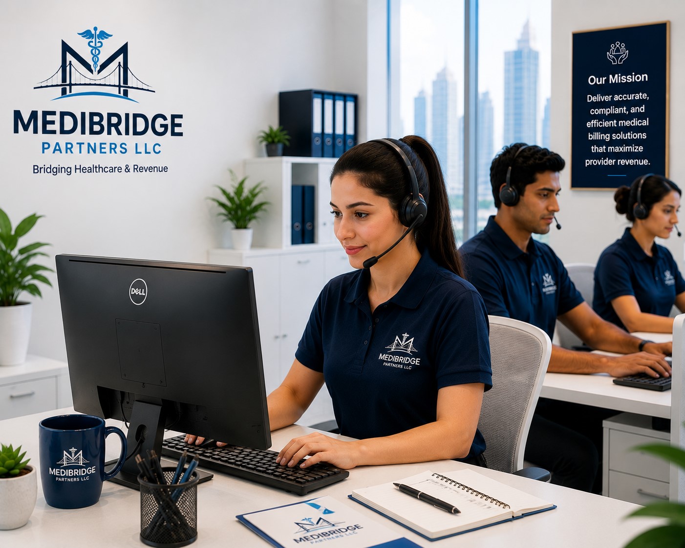 MEDIBRIDGE revenue cycle support team working with healthcare providers
